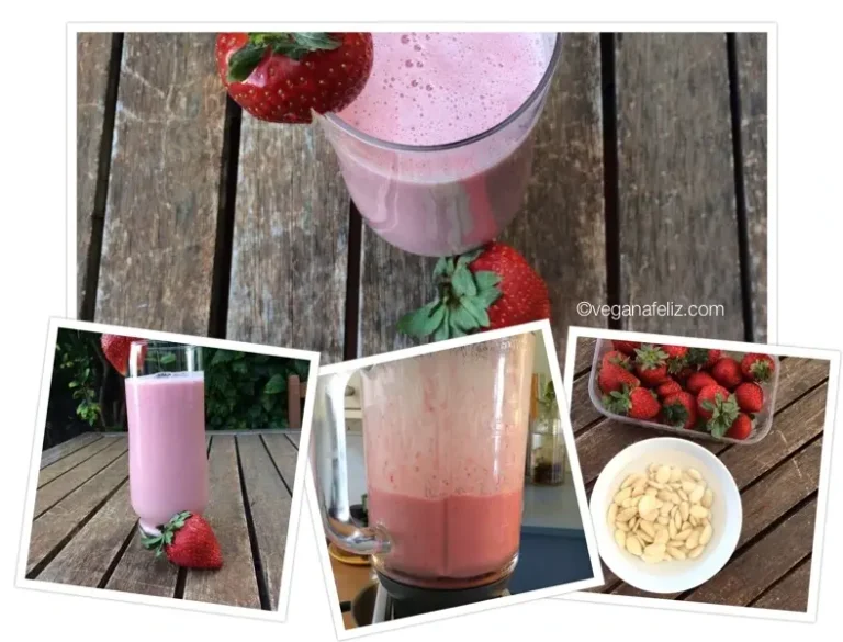 Leche de almendra con fresas Leche de almendra con fresas