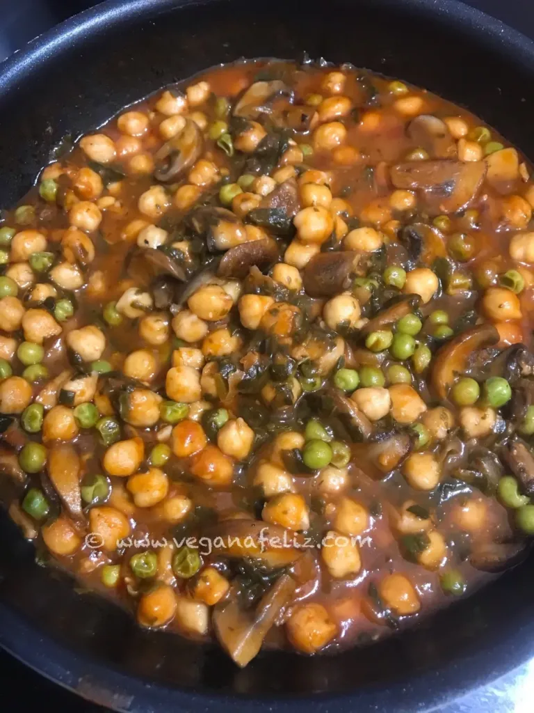 Garbanzos con portobello Garbanzos con portobello